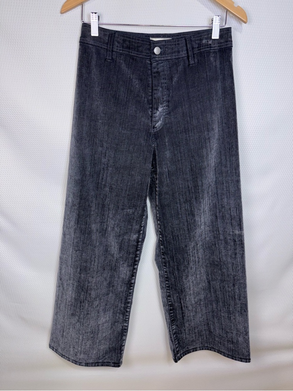 Universal Thread Flocked Wide Leg Sailor Pants Gray Black Size 8 NWOT